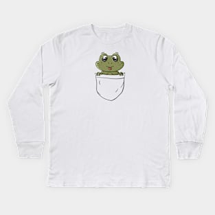 Frog in your pocket Kids Long Sleeve T-Shirt